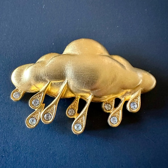Vintage Jonette Jewelry JJ Rain Cloud Brooch Rare